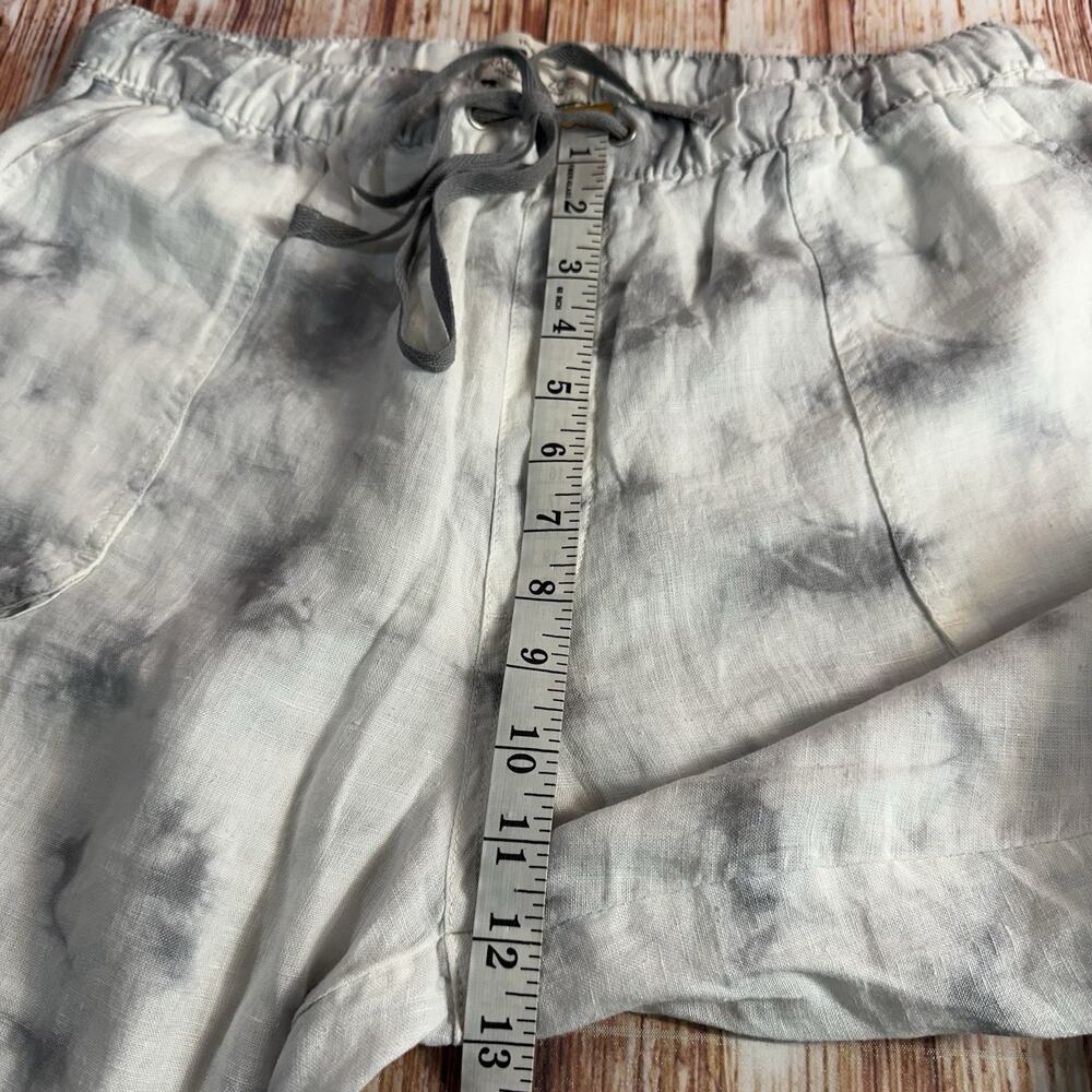 Rachel Zoe 100% Linen Size Large White Gray Tie Dye High Rise Jogger Pants 29x29 - Picture 4 of 8